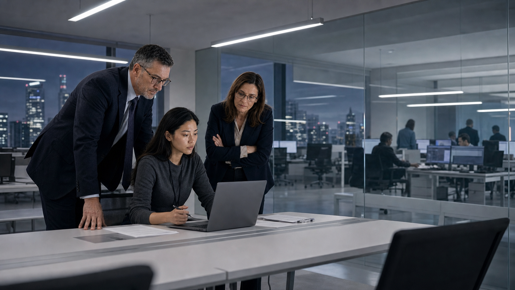 Wide view of the bank incident room